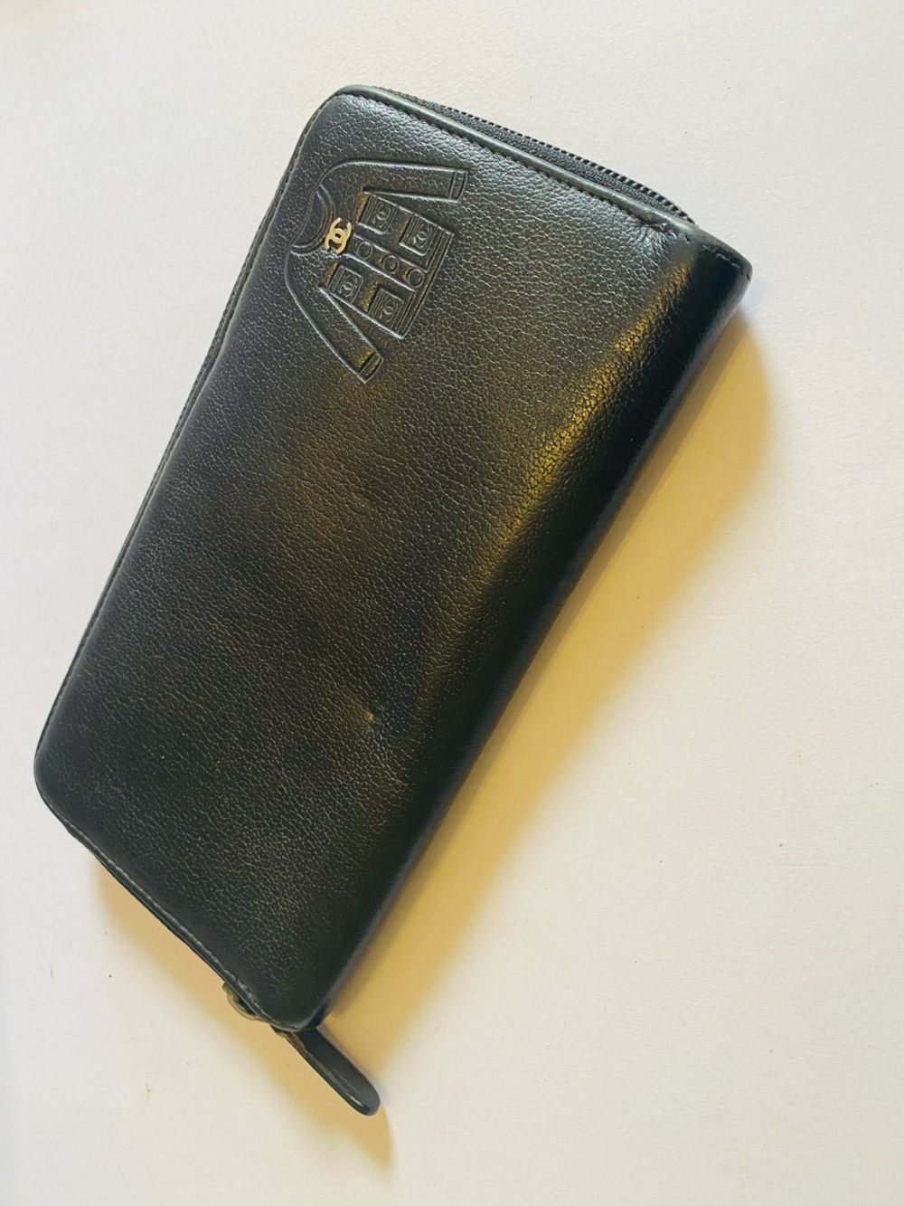 🛍️Chanel RARE Authentic & Vintage CC Jacket Motif Long Zip Around Zippy Wallet - Picture 5 of 16